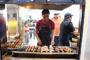 Preparing food in a restaurant